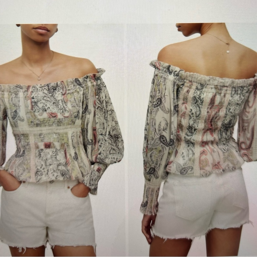 NWT All Saints Lara Makutu Off The shoulder Top. MSRP $229
